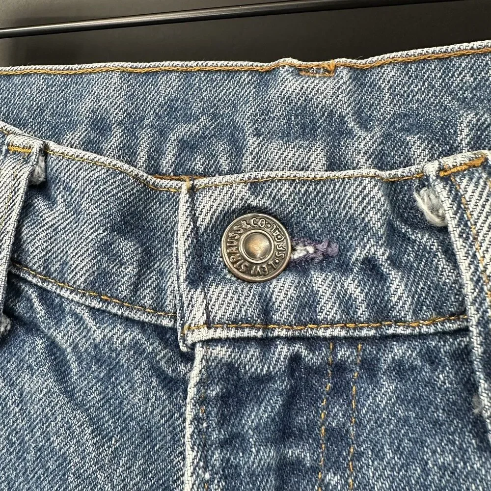 Vintage 70s Levi's Orange Tab 684 Flare Bell Bottom Denim Raw Hem Jeans Size 32